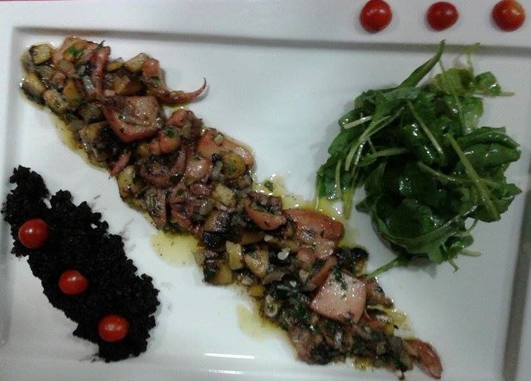 Cuttlefish with mushrooms and frumenty caviar